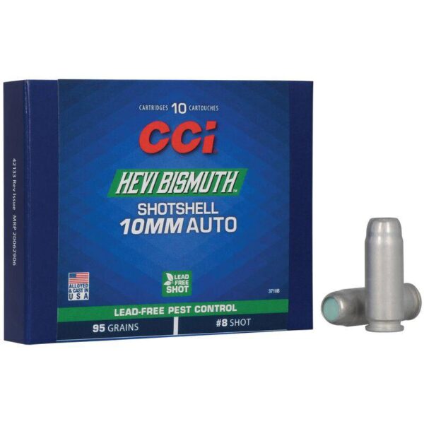 CCI Pest Control Bismuth Shotshell Ammunition 10mm Auto 8 shot 1300 fps 10/ct - Precision Shot Firearms