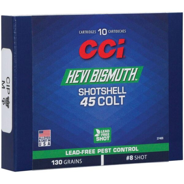 CCI Hevi Bismuth Centerfire Shotshell 45 Colt 130gr #8 1050 fps 10/ct - Precision Shot Firearms