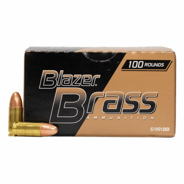 CCI Blazer Brass Handgun Ammunition 9mm Luger 115 gr FMJ 1145 fps 100/ct - Precision Shot Firearms