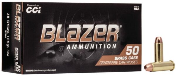CCI Blazer Brass Handgun Ammunition .38 Spl 125 gr FMJ 865 fps 50/ct - Precision Shot Firearms