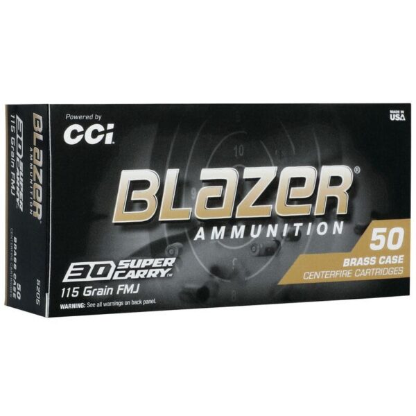 CCI Blazer Brass Handgun Ammunition .30 SC 115 gr FMJ 1150 fps 50/ct - Precision Shot Firearms