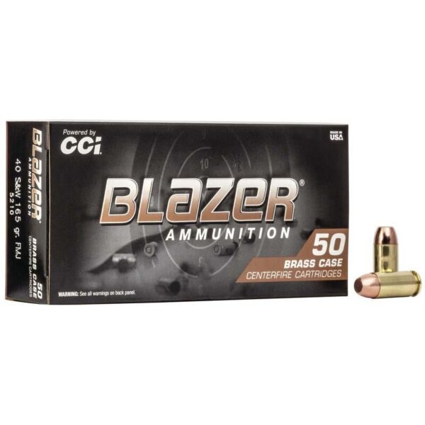 CCI Blazer Brass Handgun Ammunition .40 S&W 165 gr FMJ 1050 fps 1000/ct Case - Precision Shot Firearms
