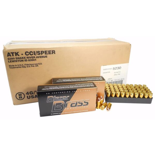BLAZER 45 AUTO - BRASS 230GR FMJ AMMO 1000RD CASE - Precision Shot Firearms