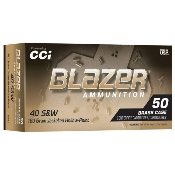 Blazer Brass Handgun Ammunition .40 S&W 180gr JHP 1015 fps 50/ct - Precision Shot Firearms
