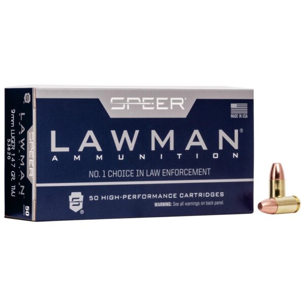 Speer Lawman Handgun Ammunition 9mm Luger 147 gr. TMJ 985 fps 50/ct - Precision Shot Firearms