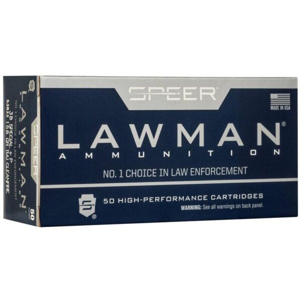 Speer Lawman Clean-Fire Handgun Ammunition .38 Spl(+P) 158gr TMJ 900 fps 50/ct - Precision Shot Firearms