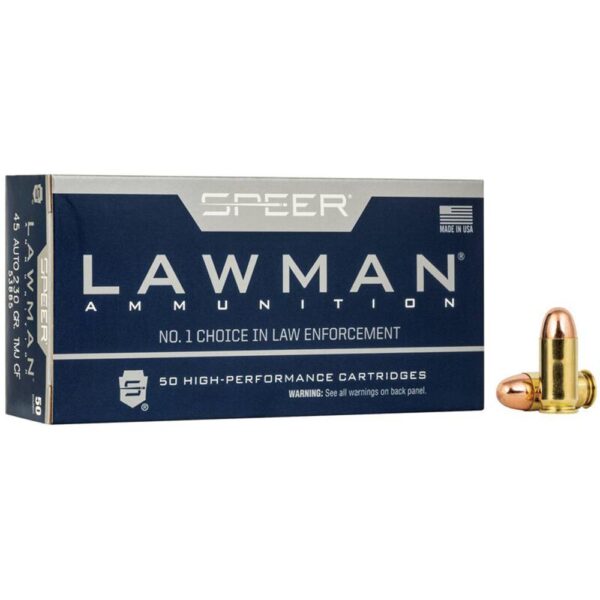 Speer Lawman Cleanfire Handgun Ammunition .45 Auto 230gr TMJ 845 fps 50/ct - Precision Shot Firearms