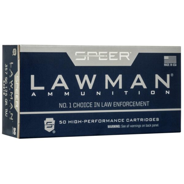 Speer Lawman Handgun Ammunition .357 SIG 125 gr TMJ 1350 fps 50/ct - Precision Shot Firearms