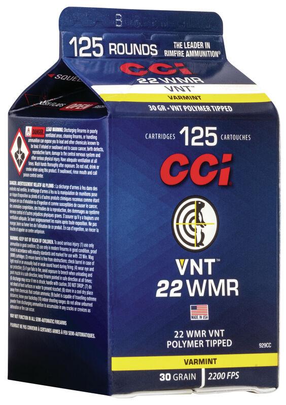 CCI Varmint Rimfire Ammunition .22 WMR 30 gr VNT 2200 fps 125/ct - Precision Shot Firearms