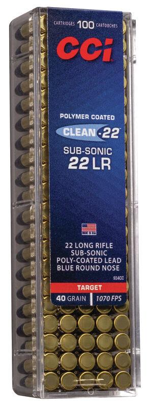 CCI Target SubSonic Blue Rimfire Ammunition .22 LR 40 gr LRN 1070 fps 100/ct - Precision Shot Firearms