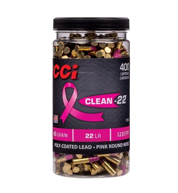 CCI High Velocity Clean-22 Ammunition Pink .22LR 40gr Poly Coated LRN 1235 fps 400/ct - Precision Shot Firearms