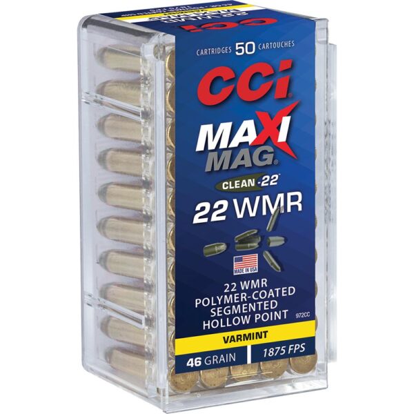 CCI Maxi Mag Rimfire Ammunition .22 WMR SHP 1875 fps 50/ct - Precision Shot Firearms