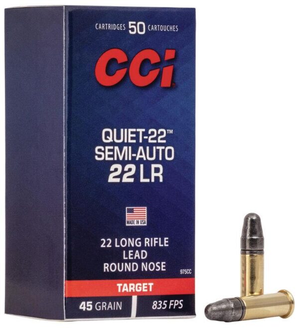 CCI Semi Quiet-22 Rimfire .22 LR 45 gr LRN 835 fps 50/ct - Precision Shot Firearms