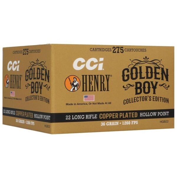 CCI Henry Golden Boy Edition Rimfire Ammunition .22 LR 36gr CPHP 1260 fps 275/ct - Precision Shot Firearms