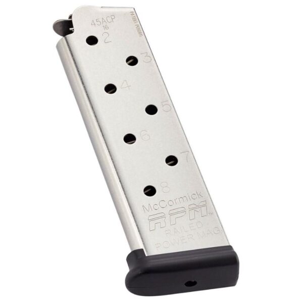 Chip McCormick Railed Power Handgun Magazine Stainless (RPM) .45 ACP 8/rd - Precision Shot Firearms