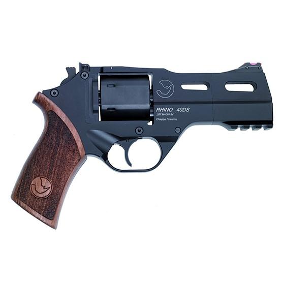 Chiappa 40DS Rhino Handgun .357 Mag 6rd Capacity 4" Barrel Black with Wood Grip and 3 Moon Clips - Precision Shot Firearms