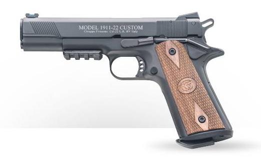 Chiappa 1911 .22 LR Handgun .22 LR 10rd Magazines(2) 5" Barrel Wooden Grips Rail - Precision Shot Firearms