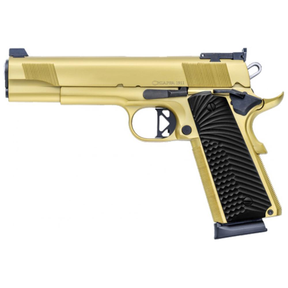 Chiappa 1911 Empire Handgun .45 ACP 8rd Magazines (2) 5" Barrel Gold with Black Grip - Precision Shot Firearms