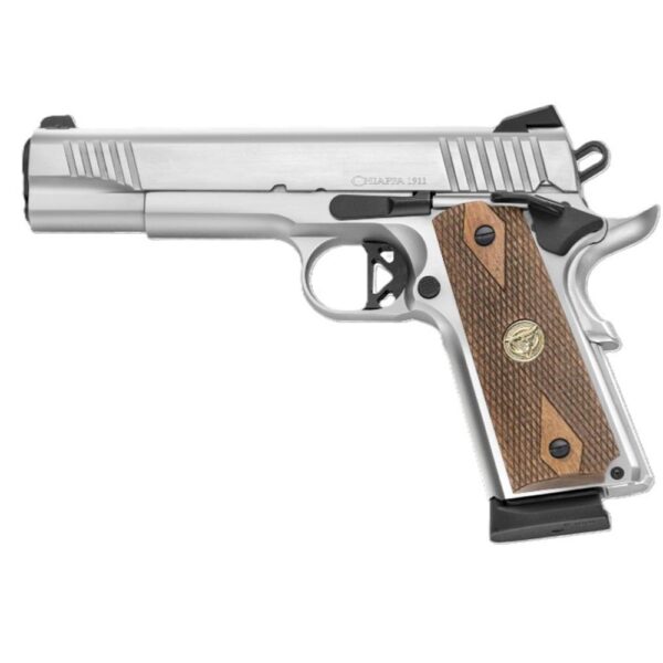 Chiappa 1911 Superior OR Handgun .45 ACP 8rd Magazine 5" Barrel Stainless with Walnut Grips - Precision Shot Firearms