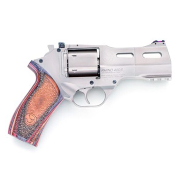 Chiappa Rhino 40SAR Handgun .357 Mag 6rd Capacity 4" Barrel Nickel Plated with Walnut Grips and 3 Moon Clips - Precision Shot Firearms