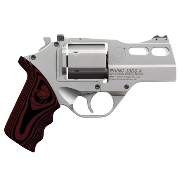 Chiappa Rhino 30DS Handgun .357 Mag 6rd Capacity 3" Barrel Stainless Red with 3 Moon Clips - Precision Shot Firearms