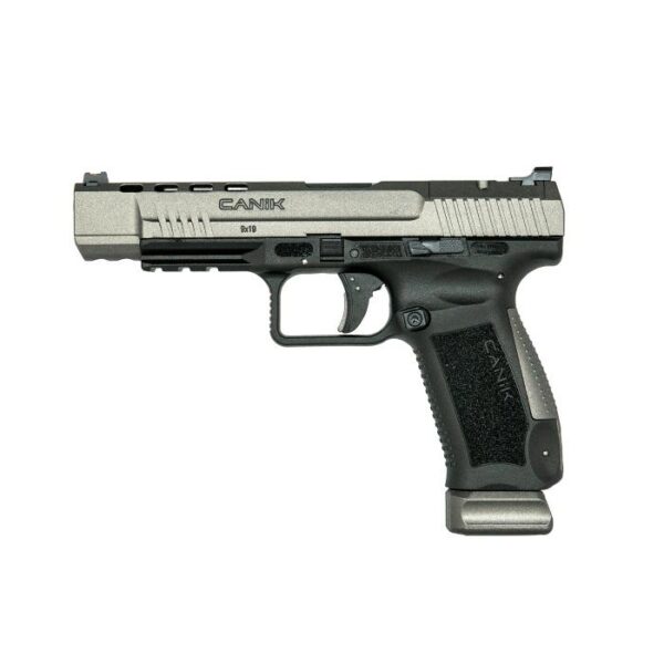 Canik TP9SFx Handgun 9mm Luger 20rd Magazines(2) 5.2" Barrel Optic Ready Tungsten Finish - Precision Shot Firearms