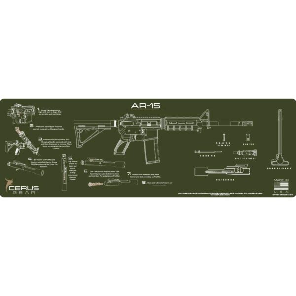 Cerus Gear AR-15 Instructional Promat Olive Drab Green - Precision Shot Firearms