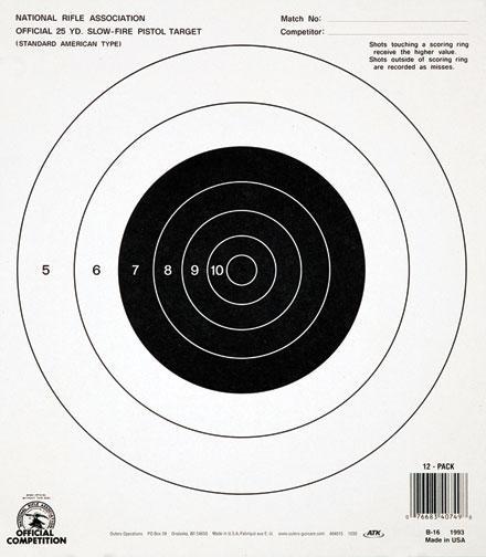 Champion Official NRA Targets B-16 25 yd. Slow Fire 100/Pack - Precision Shot Firearms