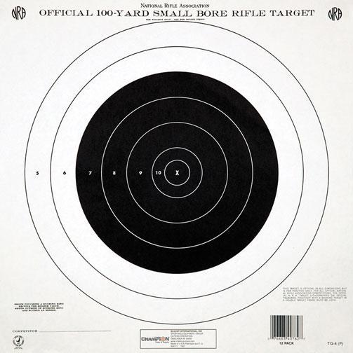 Champion Official NRA Paper Targets GTQ-4(P) 100 yd Small Bore Rifle Single Bull 12/ct - Precision Shot Firearms