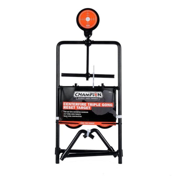 Champion Centerfire Handgun Triple Gong Reset Target Steel Card - Precision Shot Firearms