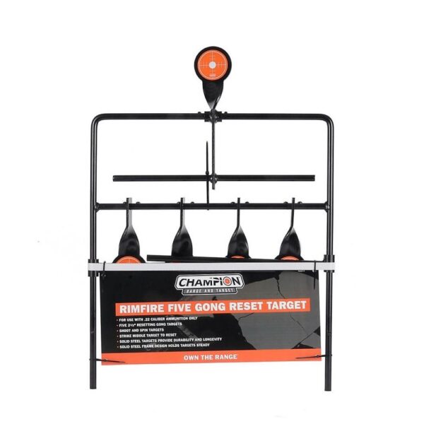 Champion Rimfire Five Gong Auto Reset Target Steel Card - Precision Shot Firearms