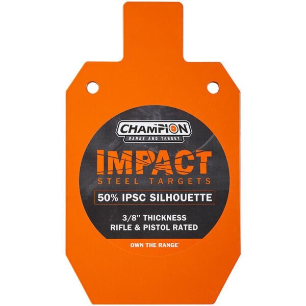Champion Impact Steel Silhouette Target 50% IPSC Rifle Rated Orange - Precision Shot Firearms