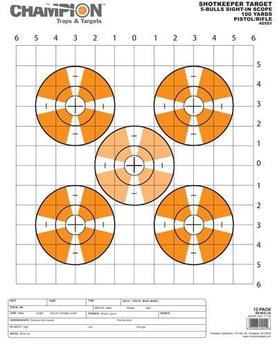 Champion Shotkeeper Targets - Sight-in Large (12 Pack) - Precision Shot Firearms