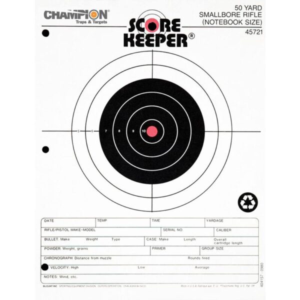 Champion Scorekeeper Targets Fluorescent Orange Bull 50 yd. Small Bore Notebook 12/ct - Precision Shot Firearms
