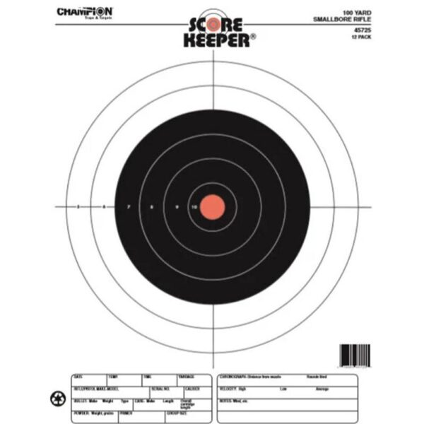 Champion Scorekeeper Targets Fluorescent Orange Bull 100 yd. Small Bore Rifle 12/ct - Precision Shot Firearms