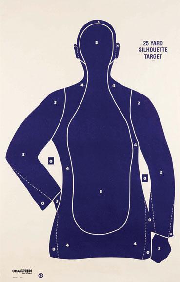 Champion LE Targets B21-E 25 yd. Police Silhouette Target -100/Pack - Precision Shot Firearms