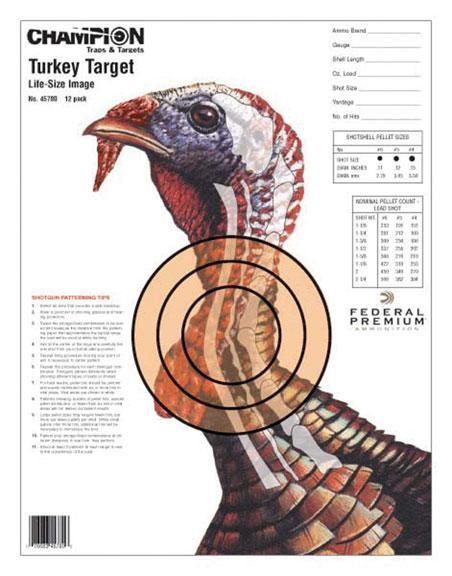 Champion Life-Size Turkey Sight-In Target 12/Pack - Precision Shot Firearms