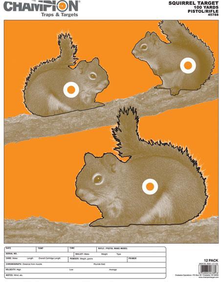 Champion Animal Paper Targets Squirrel Large 12/Pack - Precision Shot Firearms