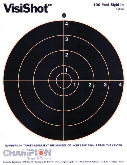 Champion VisiShot Targets 8" Bull's Eye Target - 8.5" X 11" 10/Pack - Precision Shot Firearms