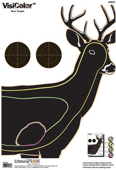 Champion VisiColor High-Visibility Paper Targets Deer 13" X 18" 10/Pack - Precision Shot Firearms