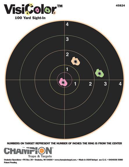 Champion VisiColor High-Visibility Paper Targets 8" Bull 8.5" X 11" 10/Pack - Precision Shot Firearms