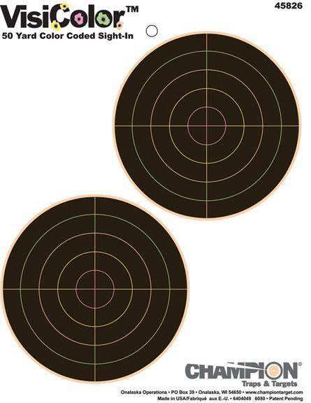Champion VisiColor High-Visibility Paper Targets 5" Double Bull 10/Pack - Precision Shot Firearms