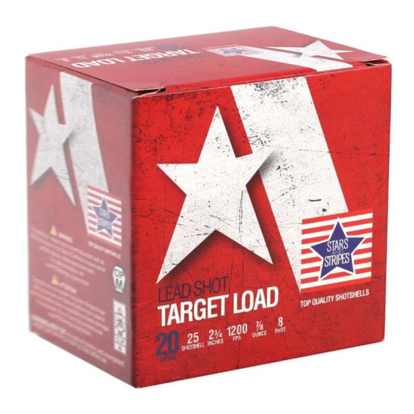 Star and Stripes Target Load Shotshells 20ga 2-3/4" 7/8oz #8 1200 fps 25/ct - Precision Shot Firearms