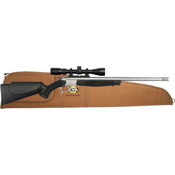 CVA Scout TD Rifle 35 Whelan Single Shot 25" Threaded Barrel Stainless Steel and Black with Muzzle Brake and 9x40 Scope - Precision Shot Firearms