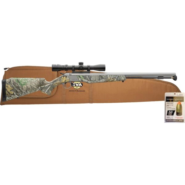 CVA Wolf V2 Muzzleloader Combo Package .50 Cal 24" Barrel Stainless Steel and Realtree Edge with Konus 3-9x32mm Scope - Precision Shot Firearms