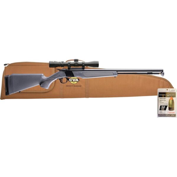 The CVA Wolf V2 Muzzleloader Rifle Package .50 Cal 24" Barrel Grey with 3-9x32 Konus Scope - Precision Shot Firearms