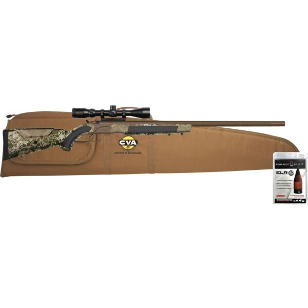 CVA ACCURA LR-X 50 CAL Muzzleloader Cerakote Patriot Brown KonusPro 4-12x44 IR BDC Reticle - Precision Shot Firearms
