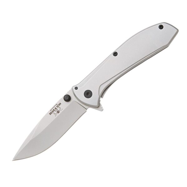 Bear & Son Framelock Assisted Opener Folding Knife 2-7/8" Drop Point Blade Stainless Steel - Precision Shot Firearms