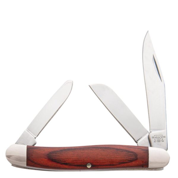 Bear & Son Midsize Stockman Folding Knife 2-3/8" Clip Point Blade Rosewood - Precision Shot Firearms
