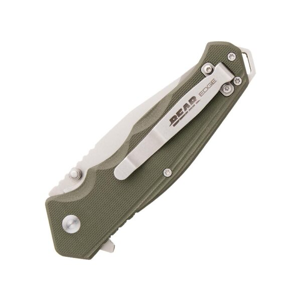 Bear & Son G10 Sideliner Folding Knife 3-3/8" Drop Point Blade OD Green with Trigger Boxed - Precision Shot Firearms